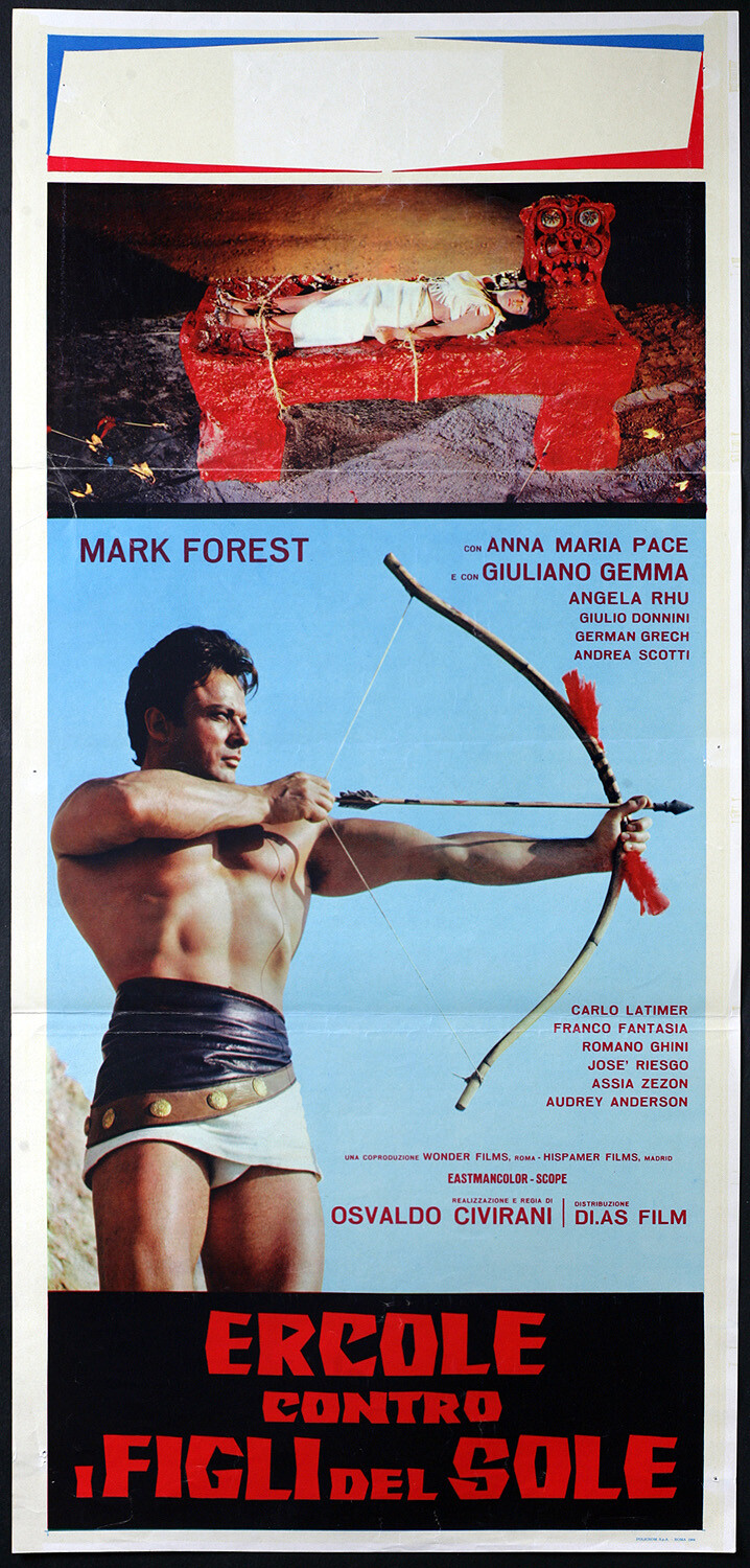 Locandina originale film Ercole contro i figli del sole (1964) - Regia di Osvaldo Civirani