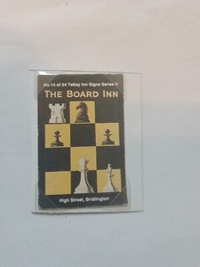 TETLEY PUB INN SCHILD MATCHBOX VORNE IN EINEM KÜHLSCHRANK MAGNET BOARD INN BRIDLINGTON