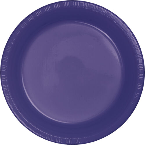 Small 7" Plastic Disposable Plates -Vibrant Solid Colors Appetizer Dessert Party - Picture 11 of 22