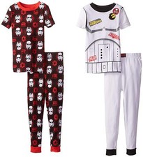 Star Wars Stormtrooper 4 PC Short Sleeve Tight Fit Cotton Pajama Set Boy Size 6