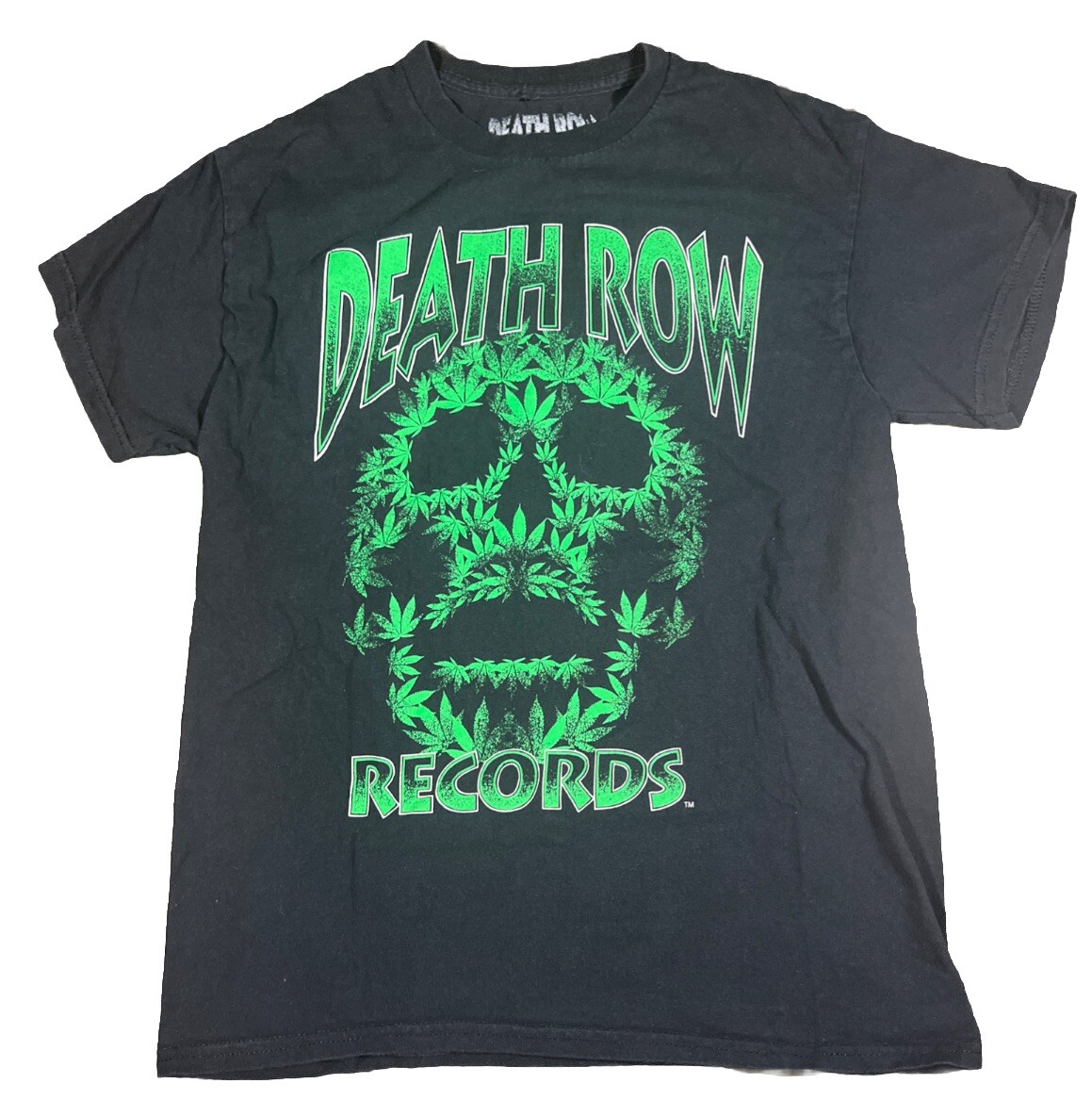 FILA Camicia uomo Death Row Records marijuana verde foglia nera scheletro rara hip hop