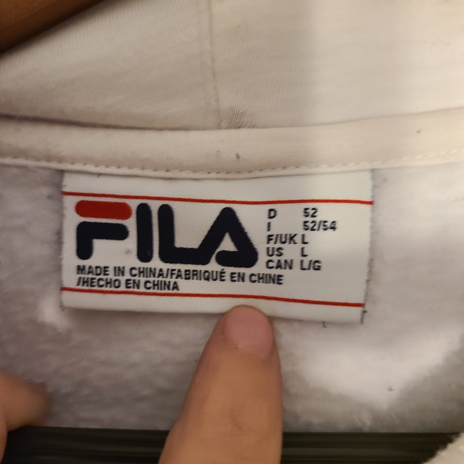 Felpa con cappuccio FILA vintage 1980 uomo XL retrò blu rosso bianco colorblock