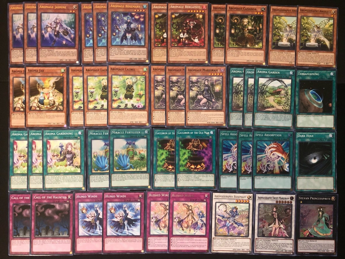 YUGIOH AROMAGE DECK- JASMINE- ROSEMARY- BERGAMOT- JAR- PLANT NEAR MINT