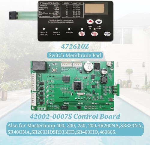 For Pentair MasterTemp NA/LP Control Board Kit w/ 472610Z Switch Pad 42002-0007S - Picture 3 of 12