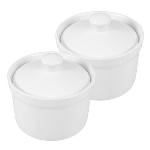 2 pcs stew pot steaming soup cup serving dish with lid large bowls