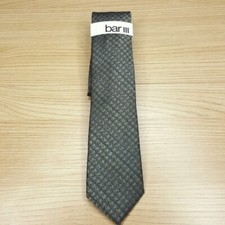 BAR III Mens Neck Tie Green Textured Diagonal Check Slim Skinny Modern Necktie
