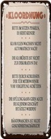 Blechschild Spruch Kloordnung Bitte Im Sitzen Pinkeln 10X27 Cm Schild Tin Sign