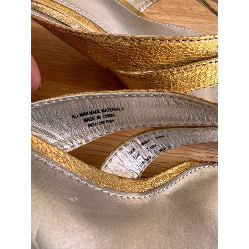 Womens Metaphor Nenita Gold Strappy Dress 2.29" Heel Sandal Size 7 Eur 38.5 - Picture 9 of 13