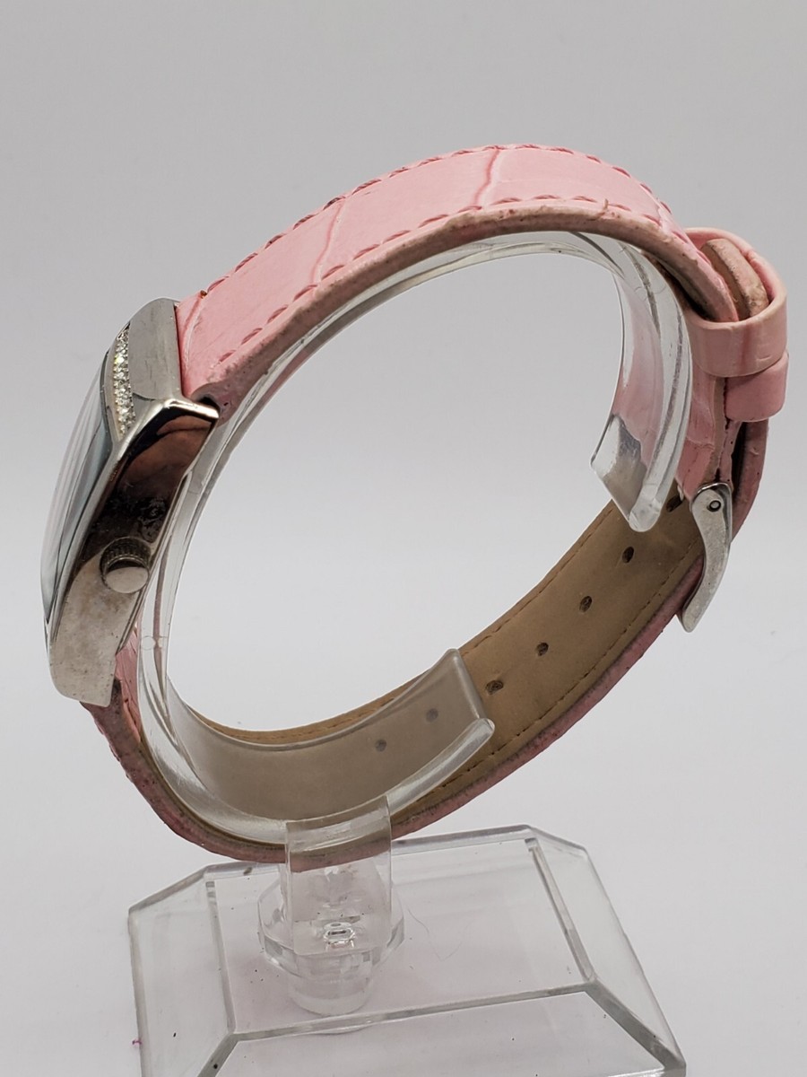 Mary Kay Ladies Gemmed Quartz Watch 28mm Rectangle Silver Tone