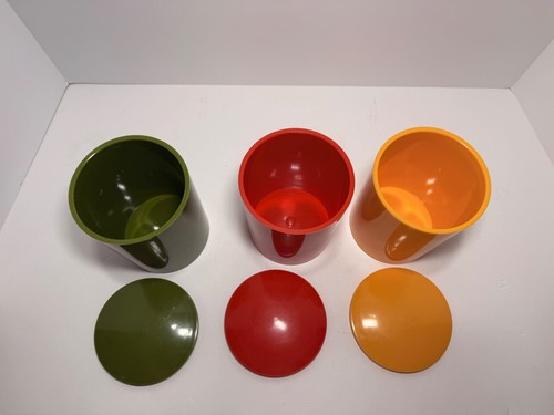 Vintage Danish Design Canister Set Tea, Sugar, Coffee Made in Denmark Retro - Picture 8 of 12