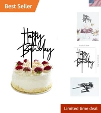 Reusable Black Acrylic Cake Topper - Perfect for Birthdays & Celebrations