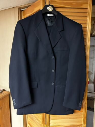 Trieste Dark Blue 2piece suit pleated pants 40 reg