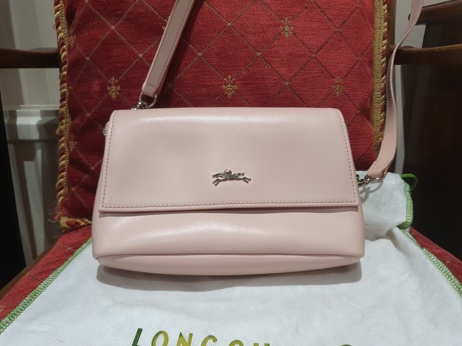 Longchamp Honore Light Pink Leather Crossbody Bag eBay