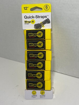 Wrap-It Storage Quick-Straps 12''x1'' Waterproof Multi-Purpose Yellow 6pk