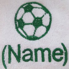 FOOTBALL NEW Personalised Embroidered on a Hand Towel, Bath Towel or Bath Sheet