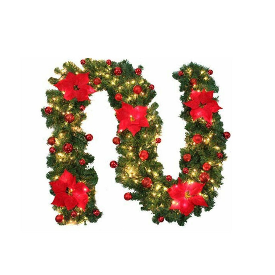 9ft Christmas Garland For Wreath Staircase Tree Fireplace Door Wedding