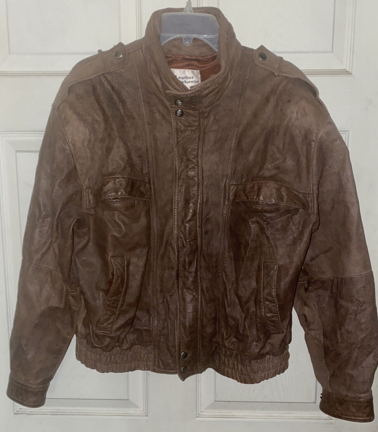 Vtg Men's Leather Jacket - The Leather Warehouse - Made In Korea