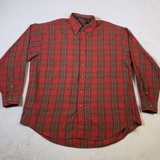 Gant Shirt Mens Large Red Plaid Heritage Twill Long Sleeve Button Down Preppy