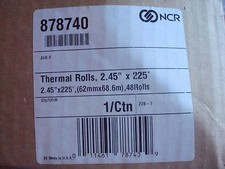 NCR® 878740 Thermal Roll, White, 2.45"(W) x 225'(L) - 4 ROLLS