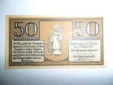 ANTIQUE BANKNOTE 50 PFENNIG HALBER GERMANY 1921 FDS
