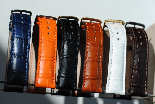Uhrenarmband Louisiana Kroko Calf 20/16mm schwarz braun blau weiß orange / 115 - Bild 3 von 12