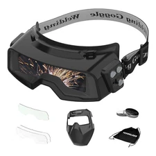 YESWELDER Auto-Darkening Welding Goggles 4/5-13 Shade w/Grind 
