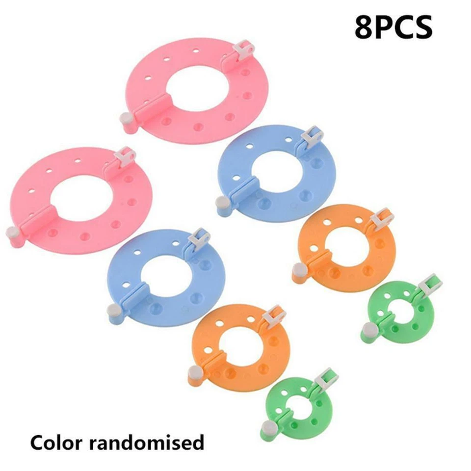 8pcs Pompon Set 4 Größen Bommel Maker machen Sich Bommel POMPOM MakerDE W1F0 - Bild 2 von 4