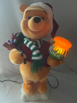 Disney Vintage Rare Telco Winnie The Pooh Santa Christmas Lighted