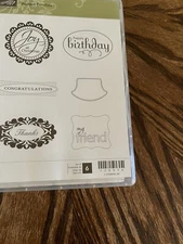 Stampin Up Perfect Punches Stamp Set Christmas Birthday Friend Thanks NEW