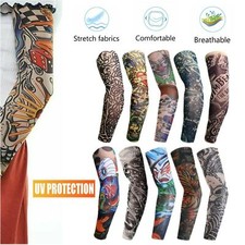 10pcs Tattoos Cooling Arm Sleeves Cover Basketball Golf Sport UV Sun Protection