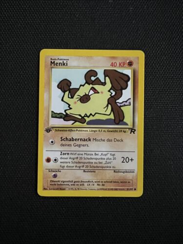 Pokemon Karte - Menki 1. Edition - 61/82 - Team Rocket Deutsch - Excellent - Bild 1 von 4