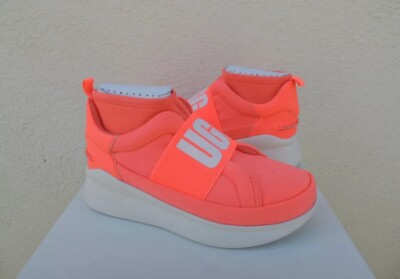 UGG NEON NEUTRA NEOPRENE UGG LOGO SNEAKERS NEON CORAL WOMEN US 8/ UK 6/EUR 39