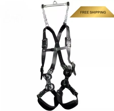 FOND OF MILITARY Real Leather Suspension Position Aid Sex Swing Sling Adjustable Bondage Sling