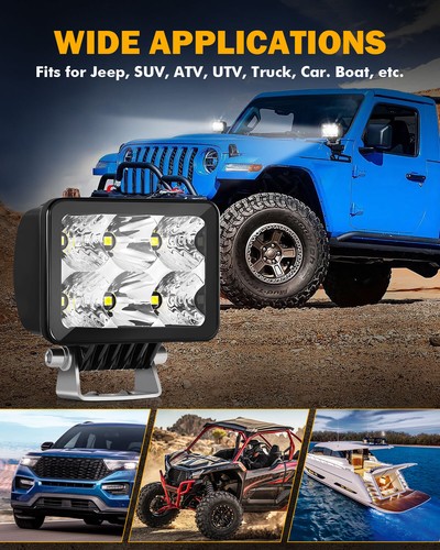 Auxbeam 3" INCH LED Work Light Pods Spot Flood Offroad Lamp Truck Pickup ATV UTV - Picture 7 of 11