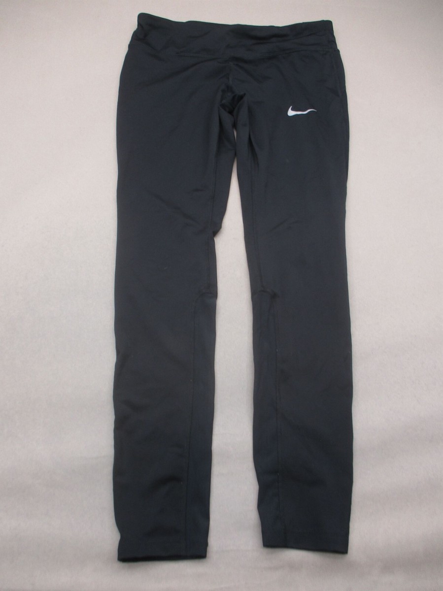 NIKE DRI-FIT Size M Women Black Drawstring Back Zip Pocket Running
