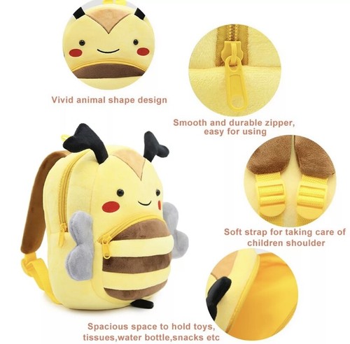 Kids Toddler Cute Animal Plush Backpack Book bag for Kindergarten Preschool - 第 6/21 張圖片