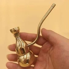 Mini Brass Gourd Hookah Pipe Portable Dual Use Water Filter Retro Smoking Pipe