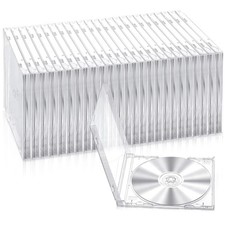 25 Pcs Plastic CD Case Clear CD Jewel Cases Single DVD Disc Case Slim Standard C