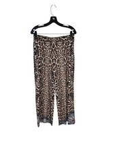 Boston Proper Malibu Animal Print Wide Leg Trouser Pants Women's Medium Mobwife
