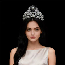 Crown Tiara Silver Plated Alloy Pearls for Pageant Prom For Surprise Gift