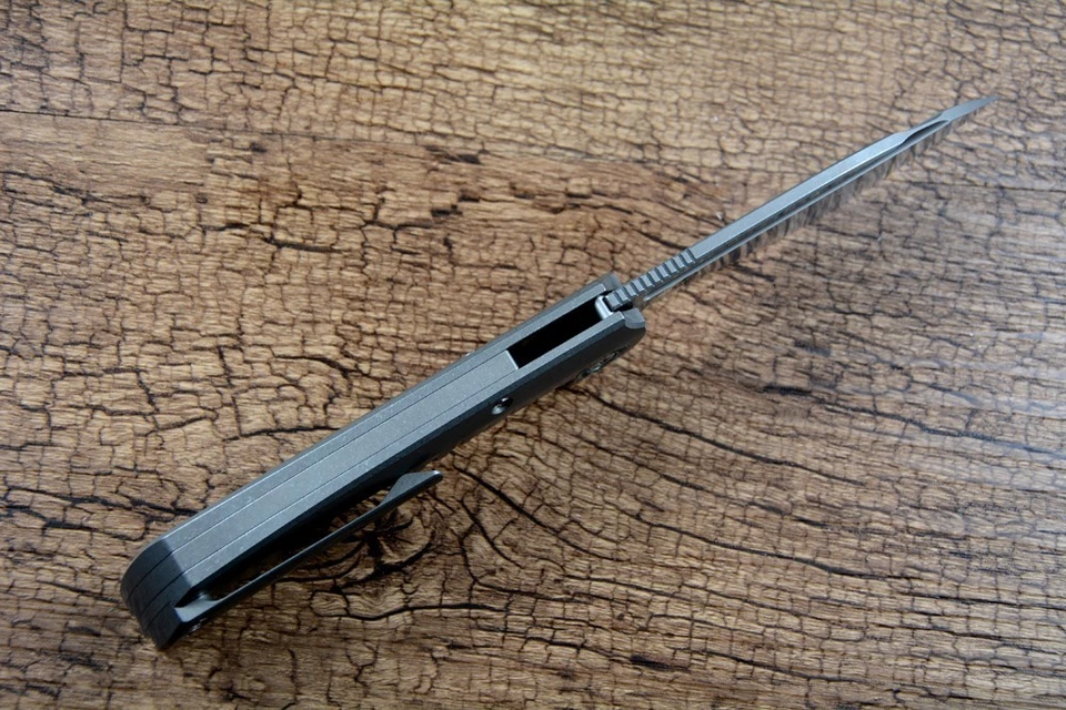 TWOSUN 折叠口袋刀 14C28N 刀片陶瓷滚珠轴承钛 TS411 — 第 3/4 张图片