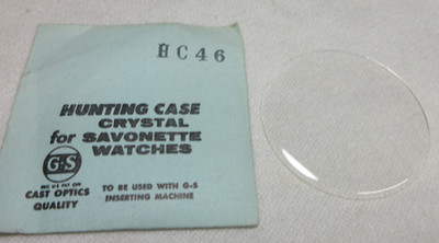 GS  WATCH CRYSTAL HUNTING CASE HC46 REPLACEMENT PART WATCHMAKER FLEXO #101
