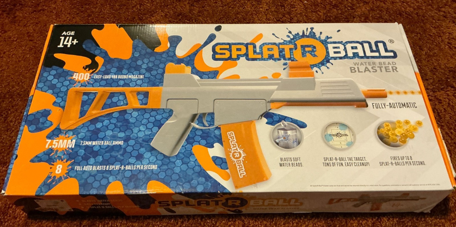 SplatRBall SRB400 Full-Auto Gel Blaster 400-Round Mag 7.5mm - 2X - NEW OTHERS