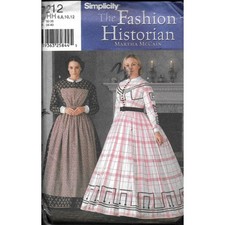 Simplicity 7212 Historical Civil War Dress Costume Sew Pattern McCain 6-12 UNC
