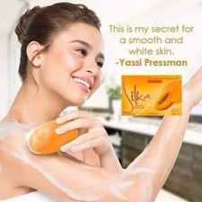 1 - SILKA Papaya Skin Brightening Herbal Face and Body Bar papaya Soap 135g NEW