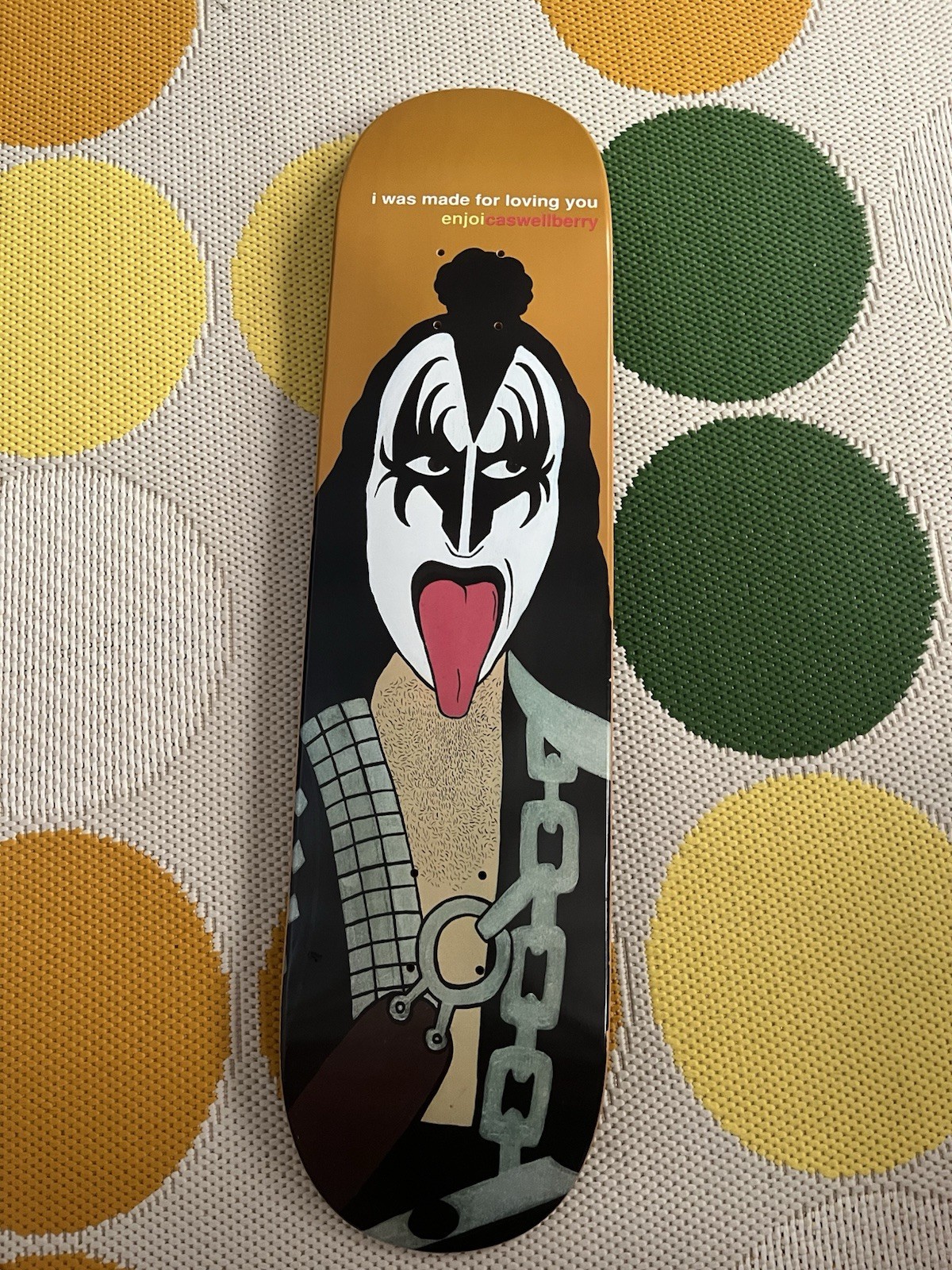 Caswell Berry Enjoi Skateboard Deck Kiss Gene Simmons