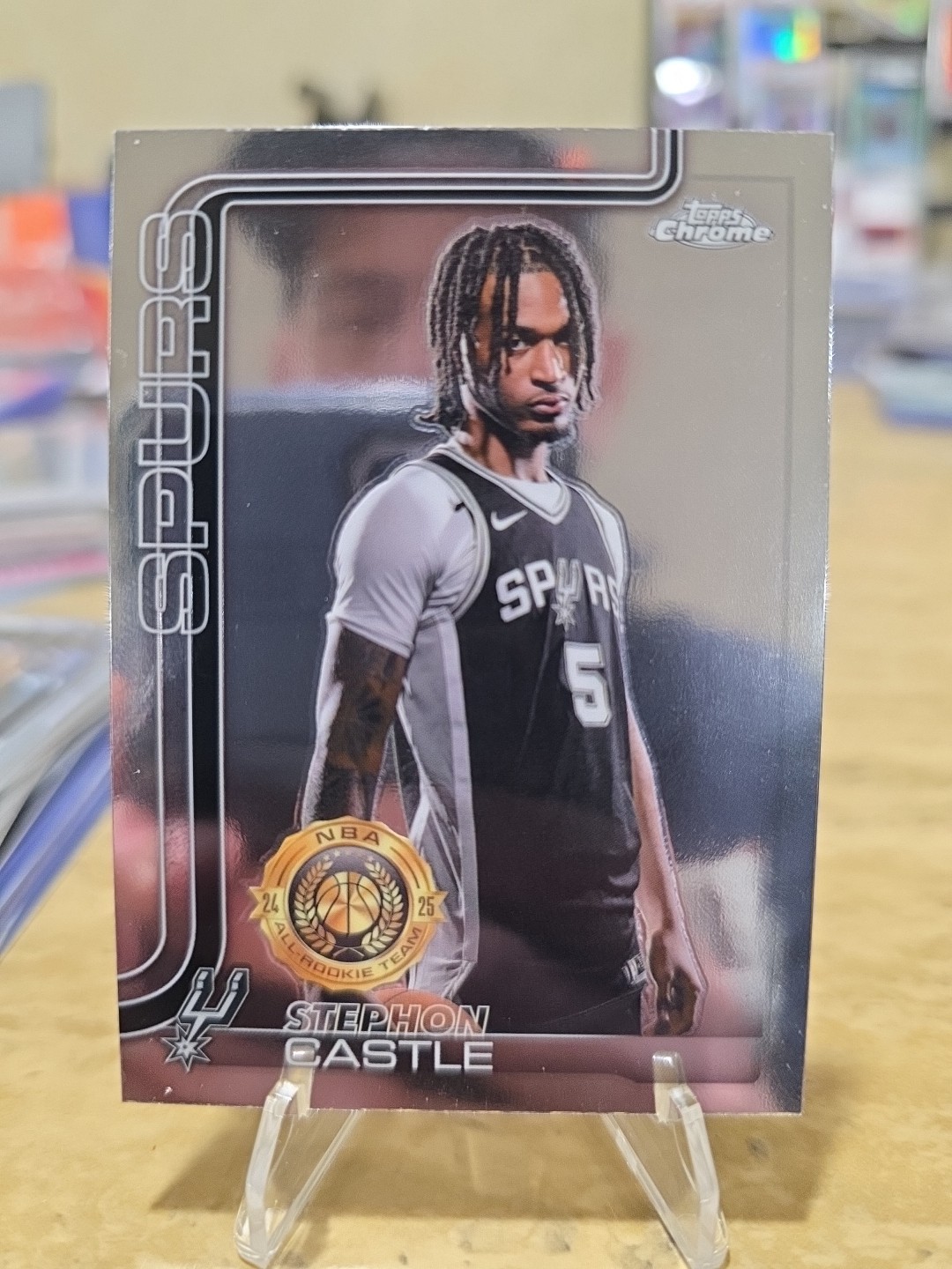 2025-26 Topps Chrome Stephon Castle Image Variation SSP #228 Spurs Print Line
