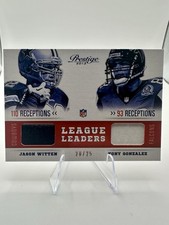 2013 Prestige- Jason Witten/Tony Gonzalez Dual GAME USED Patches 20/25 No. 1 NFL