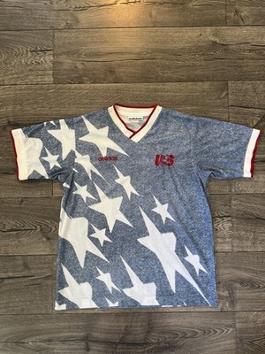 Original Adidas 1994 USA World Cup Soccer Jersey Small Shirt Denim