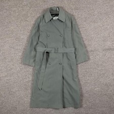 Vintage London Fog Grey Long Double Breasted Belted Trench Coat Women s M / 10P